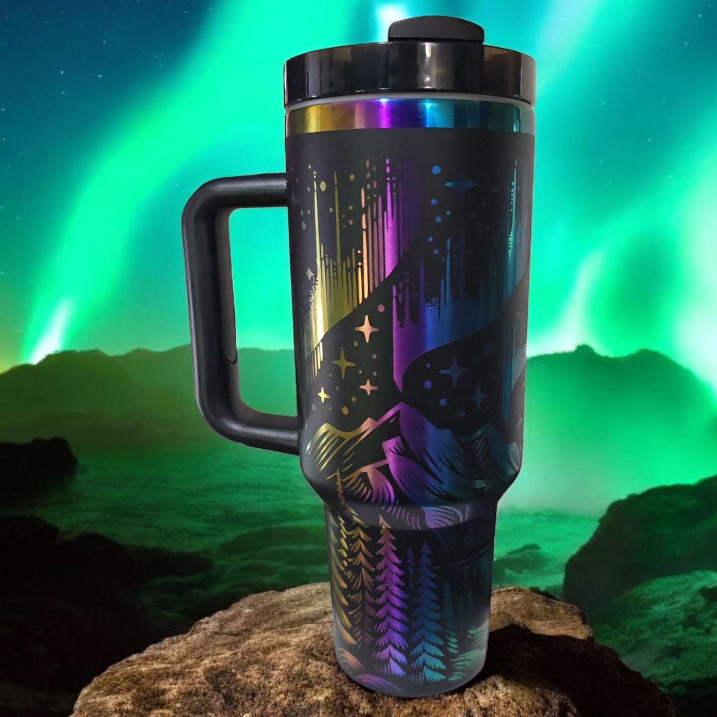 40oz Iridescent Northern Lights Wrap Tumbler